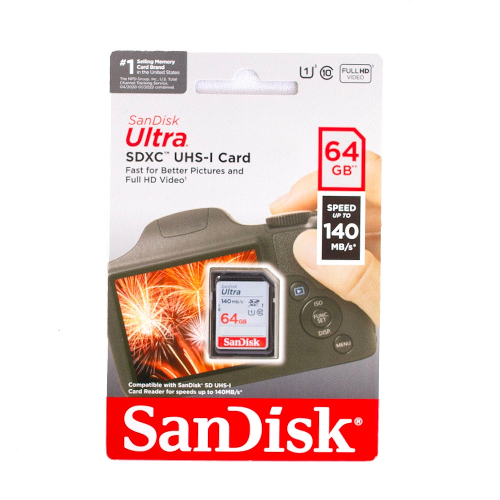 SanDisk, Memory Cards, Tech, Ultra, Class 10, 64GB, SDXC, 826339